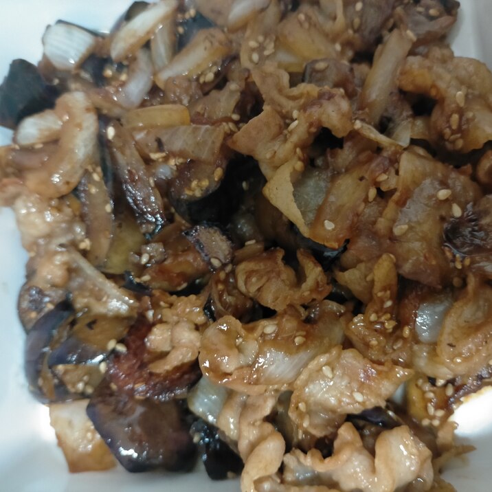 豚肉茄子新玉ねぎの甘味噌炒め